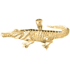 Yellow Gold-plated Silver Crocodile Pendant