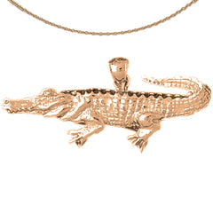 10K, 14K or 18K Gold Crocodile Pendant