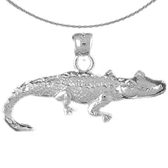 Sterling Silver Lizard Pendant (Rhodium or Yellow Gold-plated)