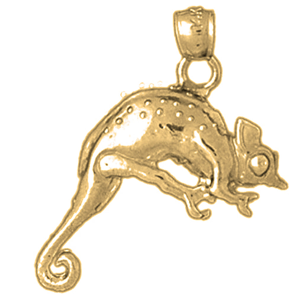 Yellow Gold-plated Silver Iguana Pendant