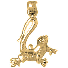 Yellow Gold-plated Silver Iguana Pendant