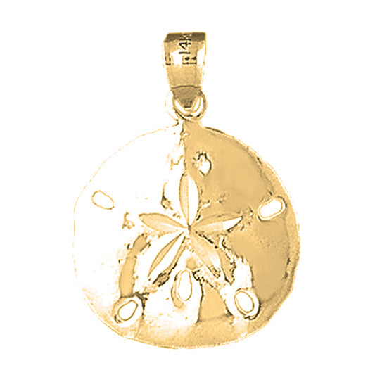 Yellow Gold-plated Silver Sand Dollar Pendant