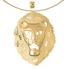 Colgante de cabeza de león de plata de ley (bañado en rodio o oro amarillo)