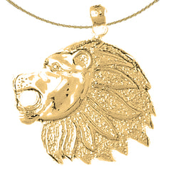 10K, 14K or 18K Gold Lion Head Pendant