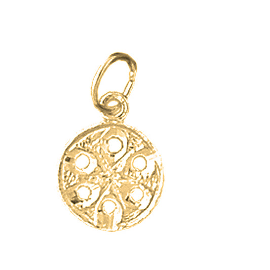 Yellow Gold-plated Silver Sand Dollar Pendant