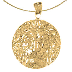 Löwenkopf-Anhänger aus Sterlingsilber (rhodiniert oder gelbvergoldet)
