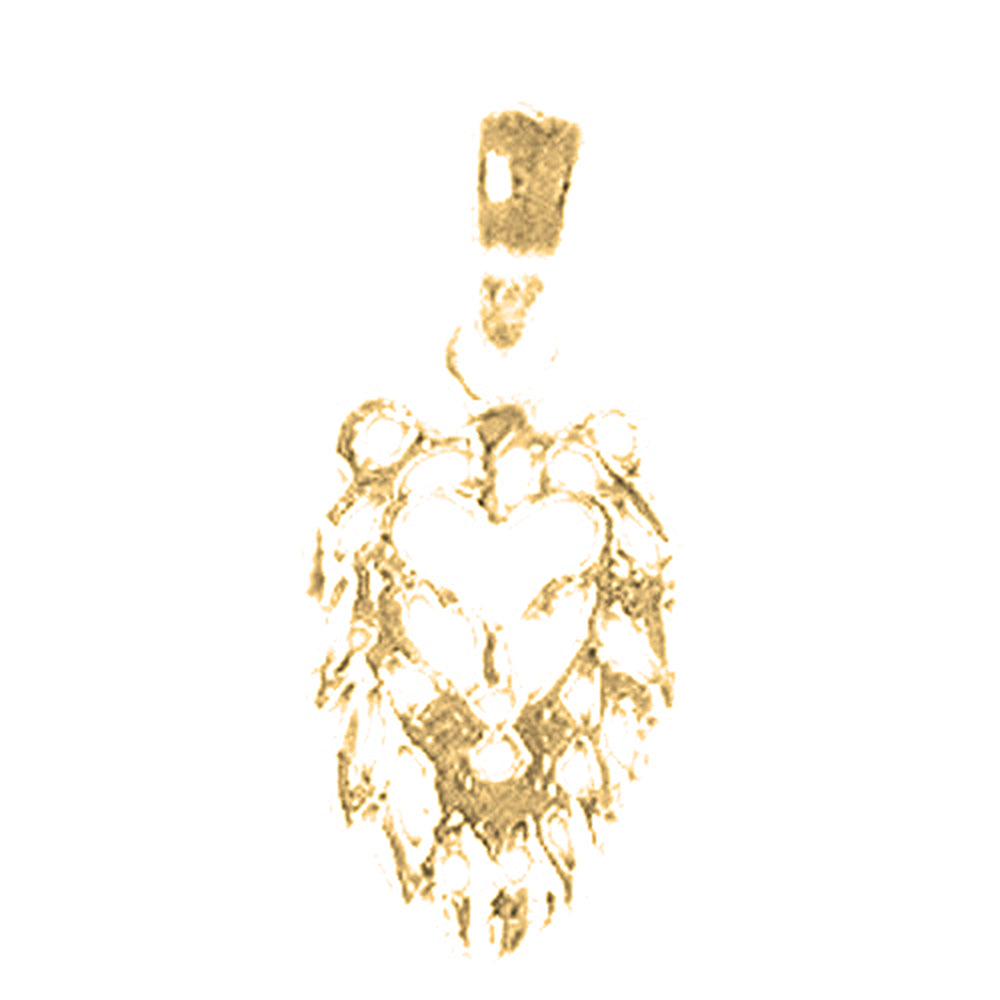 Yellow Gold-plated Silver Lion Head Pendant