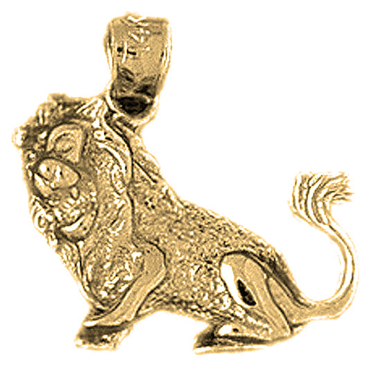 10K, 14K or 18K Gold Lion Pendant