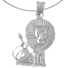 Colgante de león de plata de ley (bañado en rodio o oro amarillo)