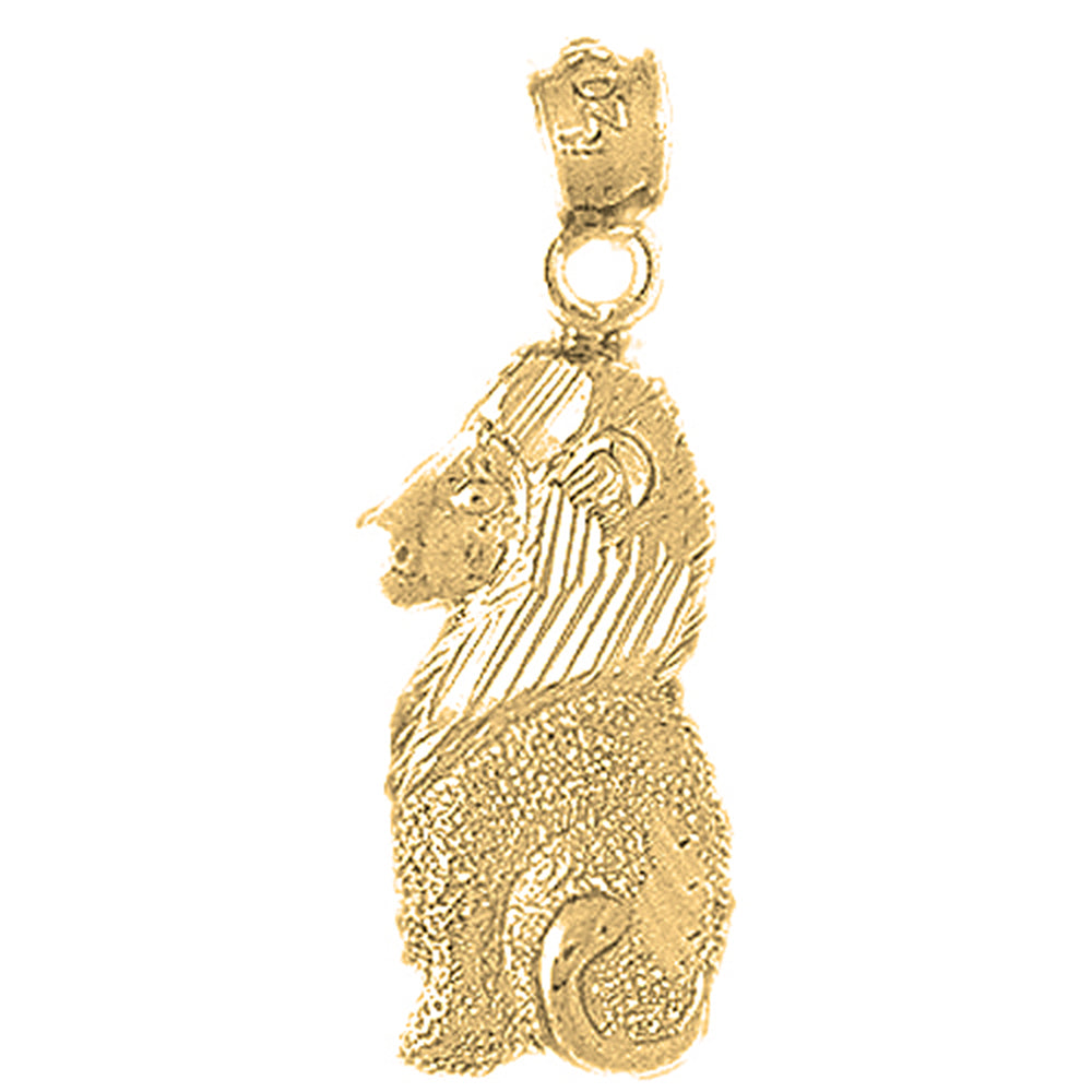 Yellow Gold-plated Silver Lion Pendant