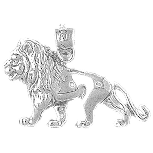 Sterling Silver Lion 3D Pendant