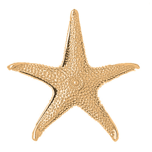 Yellow Gold-plated Silver Reversible Starfish Pendant
