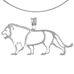 Sterling Silver Lion Pendant (Rhodium or Yellow Gold-plated)