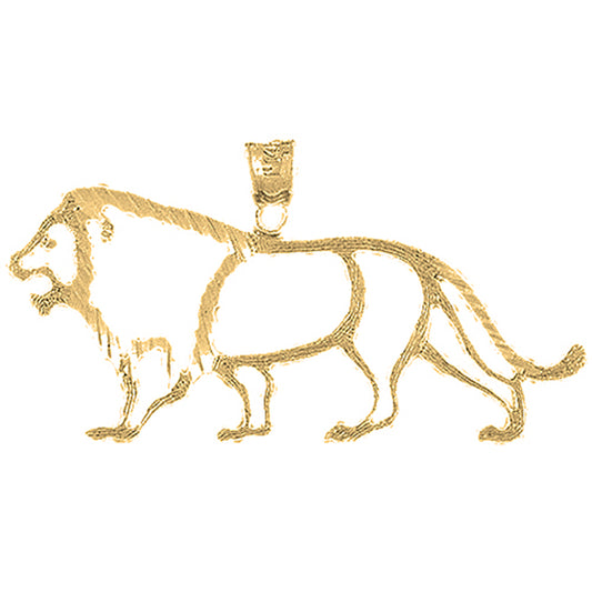 Yellow Gold-plated Silver Lion Pendant