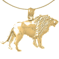 Colgante de león de plata de ley (bañado en rodio o oro amarillo)