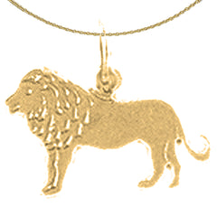 Löwenanhänger aus Sterlingsilber (rhodiniert oder gelbvergoldet)