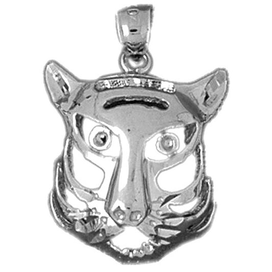 Sterling Silver Tiger Head Pendant