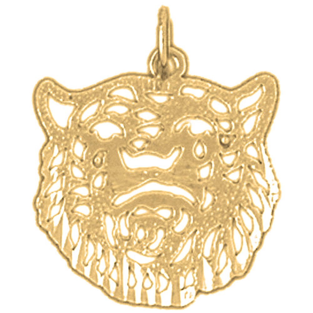 14K or 18K Gold Tiger Head Pendant
