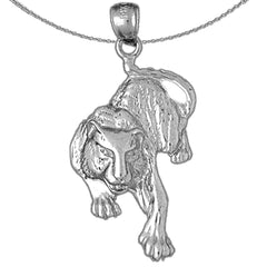 Sterling Silver Leopard Pendant (Rhodium or Yellow Gold-plated)