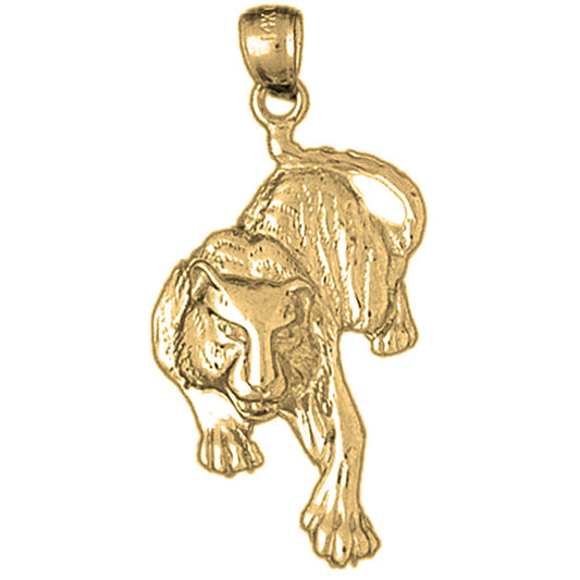 Yellow Gold-plated Silver Leopard Pendant