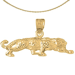 14K or 18K Gold Leopard Pendant