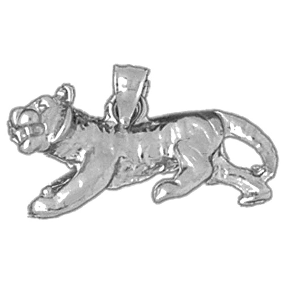 Sterling Silver 3D Tiger Pendant
