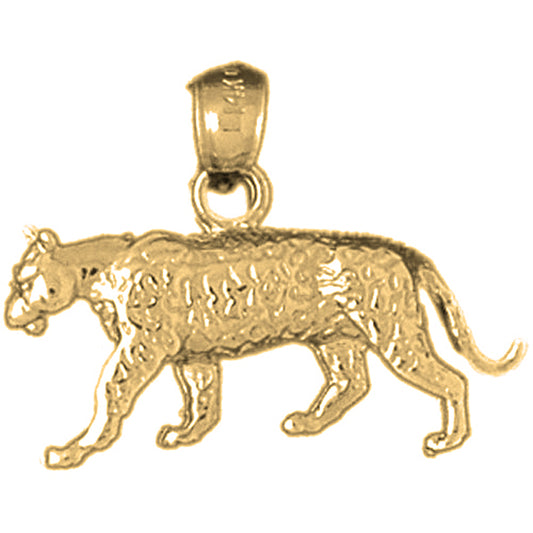 Yellow Gold-plated Silver Tiger Pendant