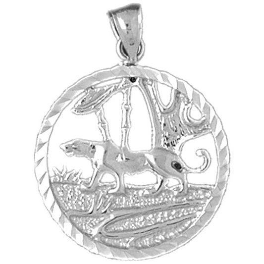 Sterling Silver Tiger In The Woods Pendant