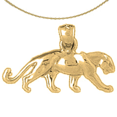 Panther-Anhänger aus Sterlingsilber (rhodiniert oder gelbvergoldet)