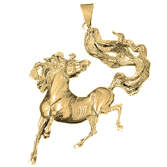 Yellow Gold-plated Silver Mustang Pendant