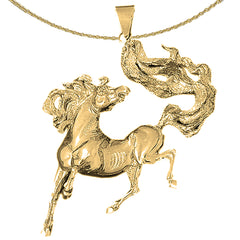 Sterling Silver Mustang Pendant (Rhodium or Yellow Gold-plated)