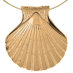 Sterling Silver Reversible Shell Pendant (Rhodium or Yellow Gold-plated)