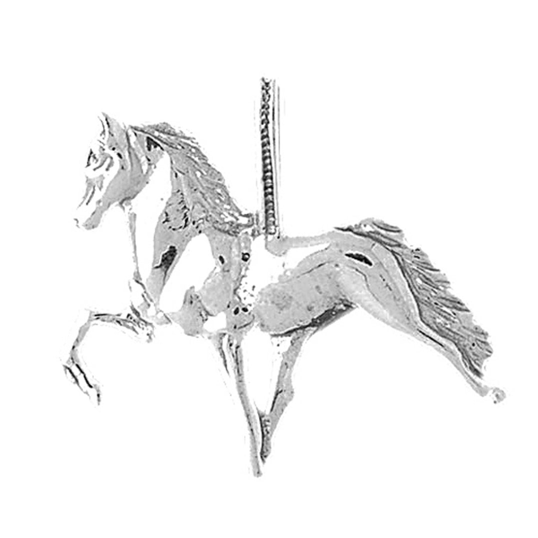 Sterling Silver 3D Horse Pendant
