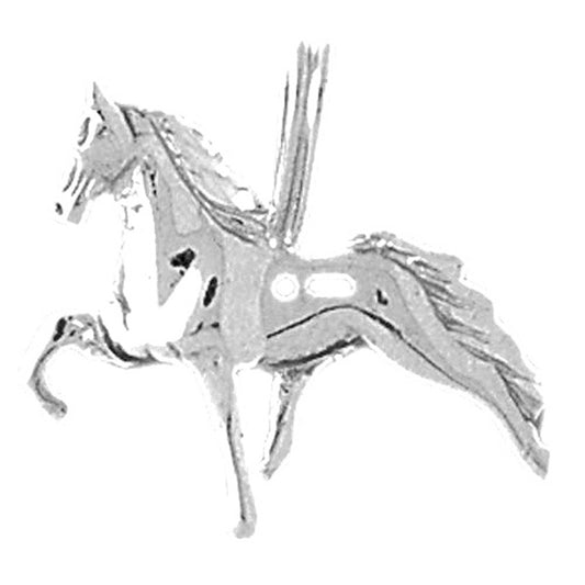 Sterling Silver 3D Horse Pendant