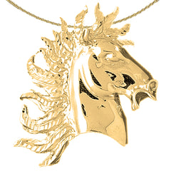 Colgante de cabeza de caballo de plata de ley (bañado en rodio o oro amarillo)