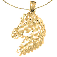 Colgante de cabeza de caballo de plata de ley (bañado en rodio o oro amarillo)