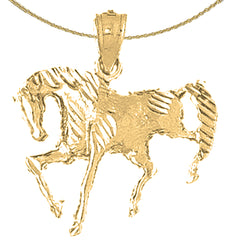 Colgante de caballo de plata de ley (bañado en rodio o oro amarillo)