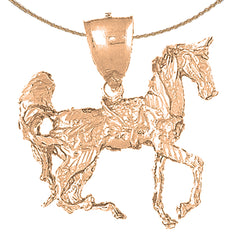 10K, 14K or 18K Gold 3D Horse Pendant