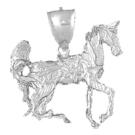 Sterling Silver 3D Horse Pendant