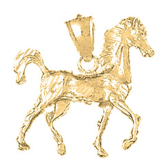3D-Pferdeanhänger aus Sterlingsilber (rhodiniert oder gelbgoldbeschichtet)