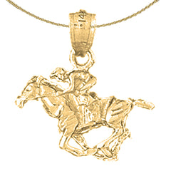 Sterling Silver 3D Horse Pendant (Rhodium or Yellow Gold-plated)