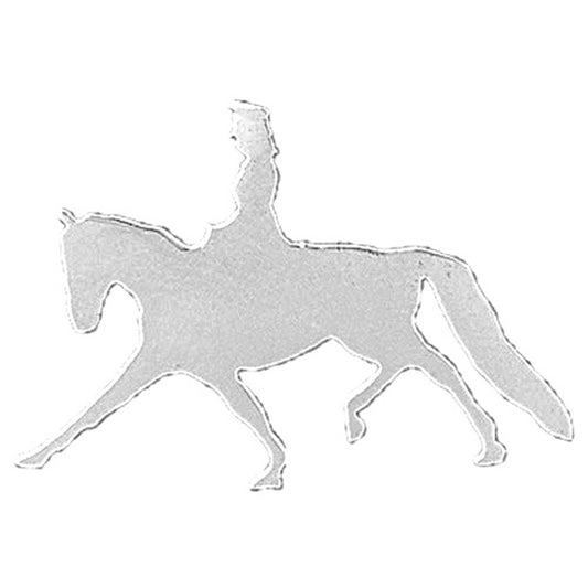 Sterling Silver Jockey And Horse Pendant
