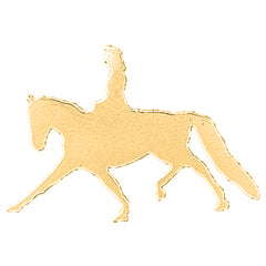 14K or 18K Gold Jockey And Horse Pendant