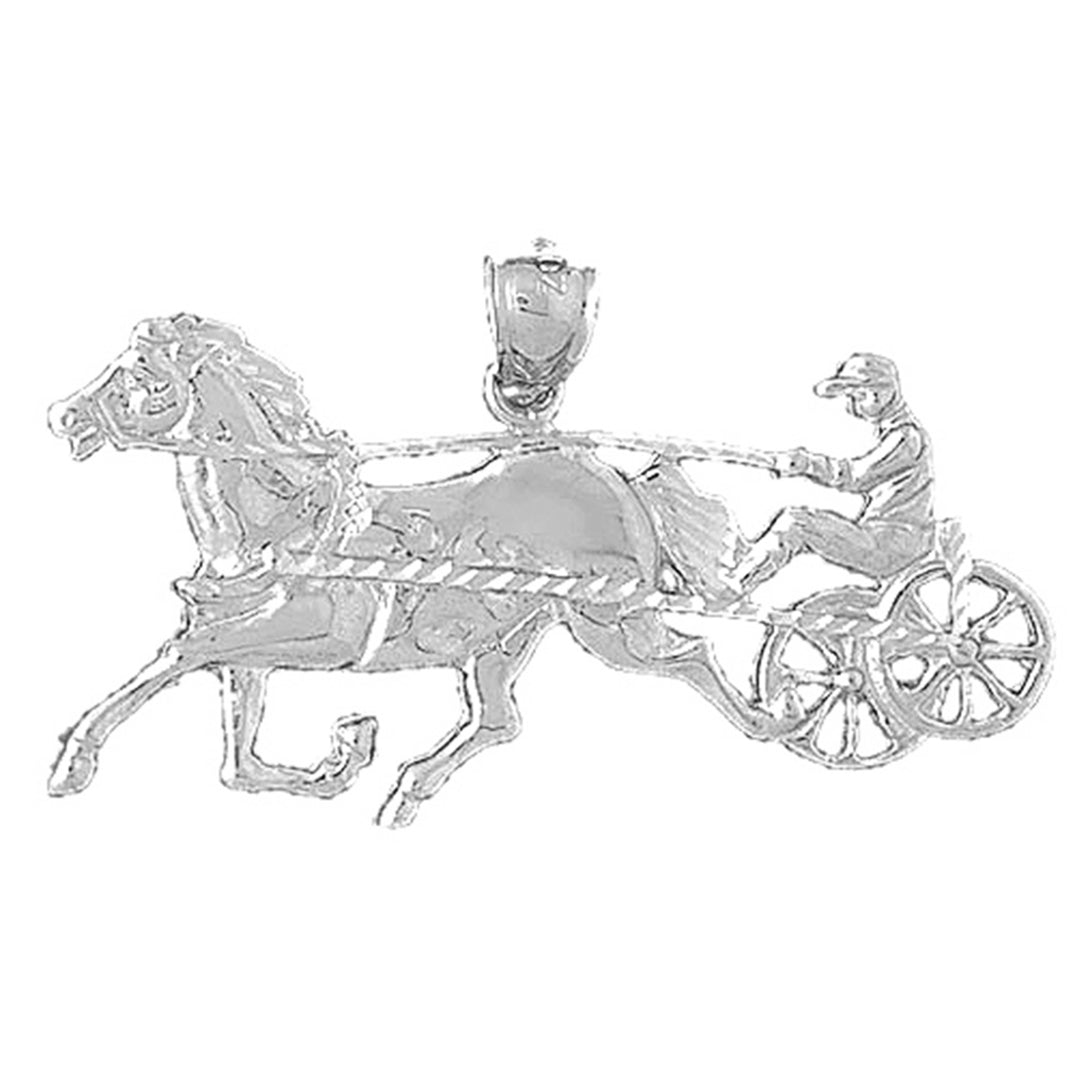 Sterling Silver Horse And Carriage Pendant