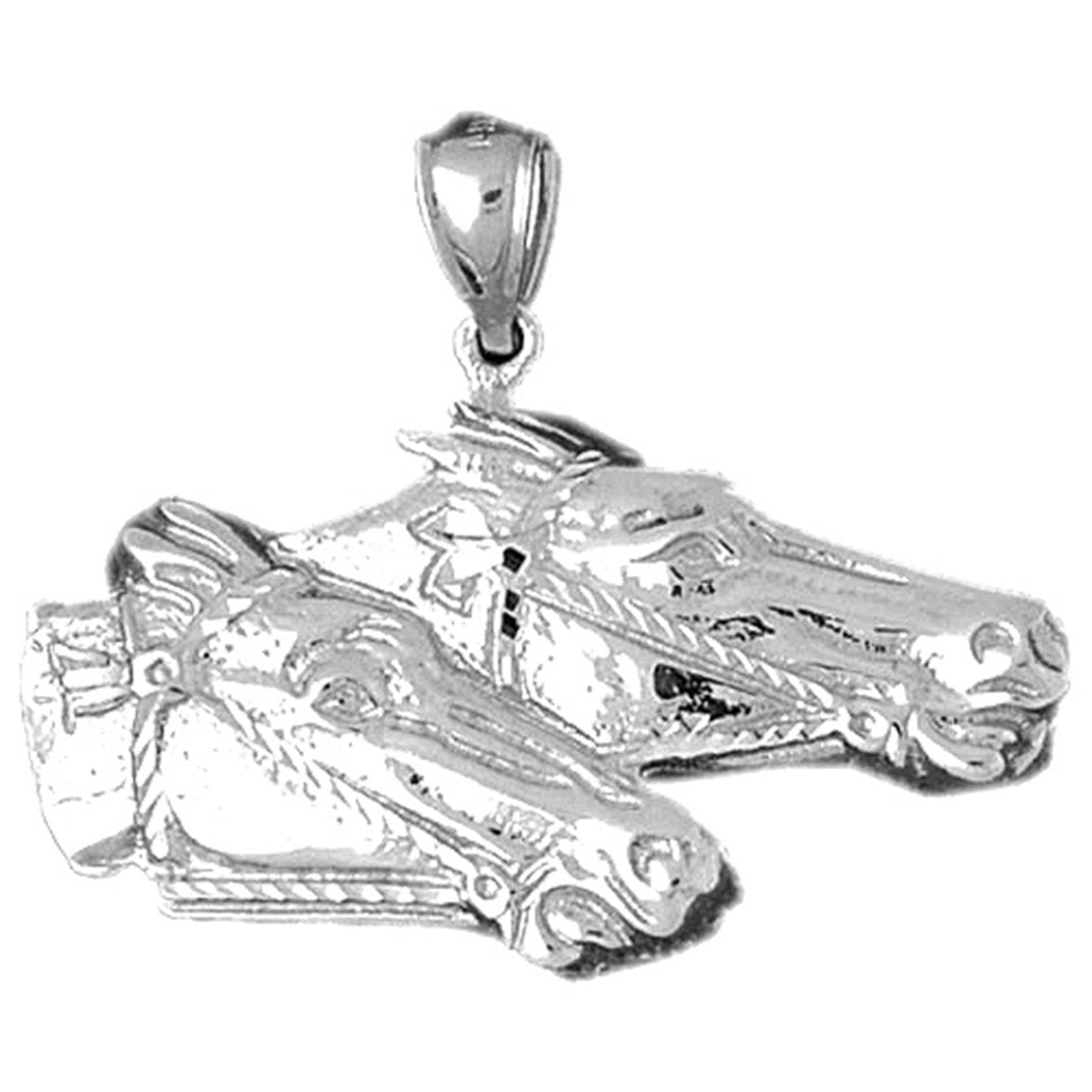 Sterling Silver Horse Heads Pendant