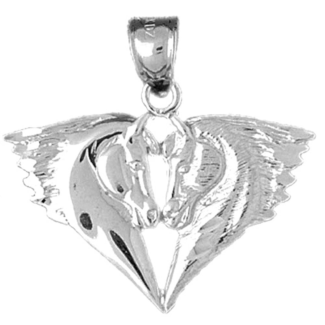 Sterling Silver Horse Heads Pendant