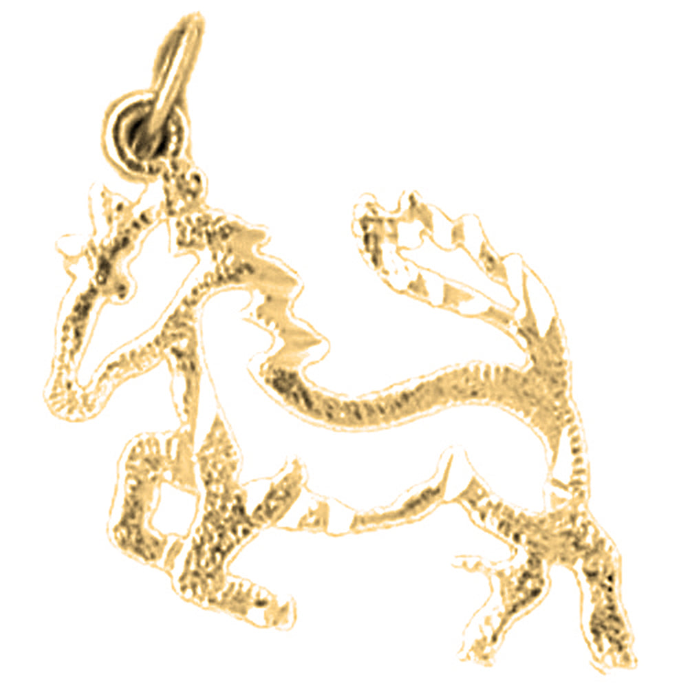 Yellow Gold-plated Silver Horse Pendant