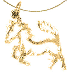 Sterling Silver Horse Pendant (Rhodium or Yellow Gold-plated)