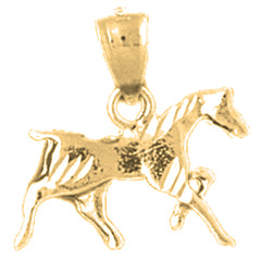 14K or 18K Gold 3D Horse Pendant