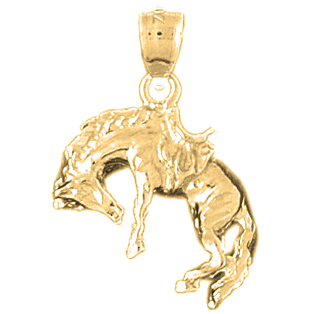 14K or 18K Gold Rodeo Horse Pendant